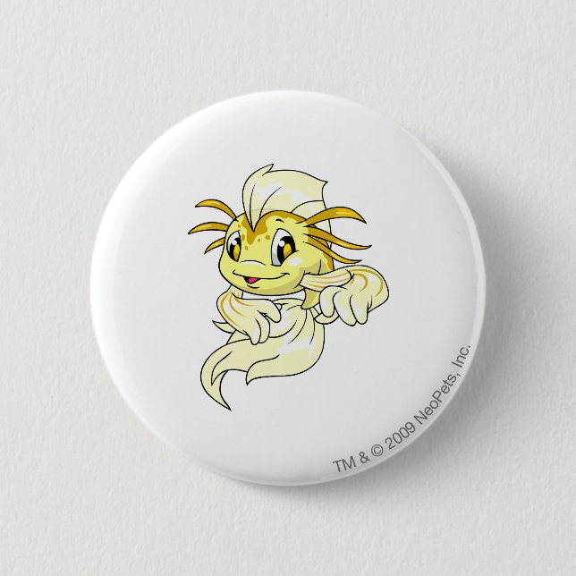 Chapa Redonda De 5 Cm Amarillo de Koi (Anverso)