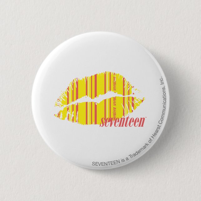 Chapa Redonda De 5 Cm Amarillo fino de las rayas (Anverso)
