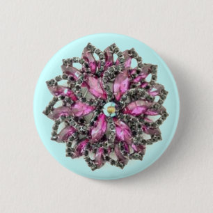 Chapa Redonda De 5 Cm Amatista y diamantes negros - fondo azul
