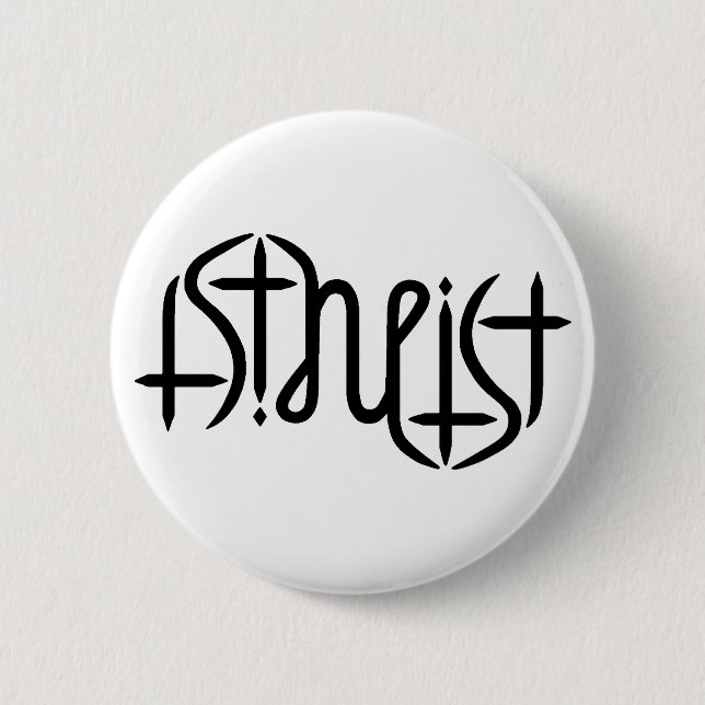 Chapa Redonda De 5 Cm Ambigram ateo - original (Anverso)