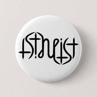 Chapa Redonda De 5 Cm Ambigram ateo - original