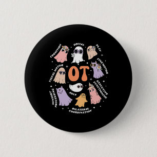 Chapa Redonda De 5 Cm Ámbito Terapéutico Ocupacional De Halloween Retro