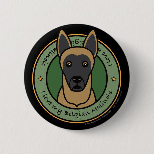 Chapa Redonda De 5 Cm Ame mi Malinois