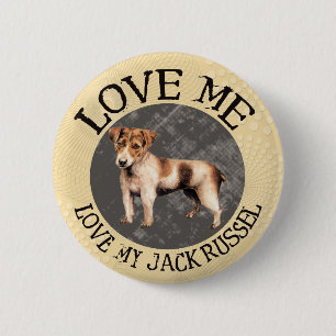 Chapa Redonda De 5 Cm Ámeme, ame mi Jack Russel