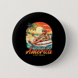 Chapa Redonda De 5 Cm América Golfo Trump 2024 Retro Beach Estados Unido