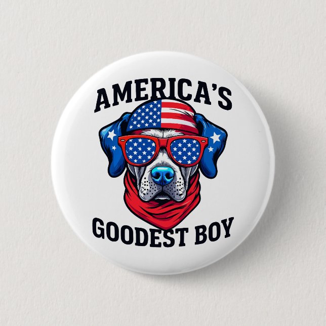 Chapa Redonda De 5 Cm America’s Goodest Boy Dog (Anverso)