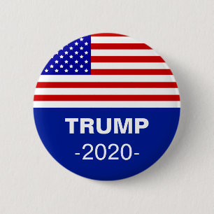 Chapa Redonda De 5 Cm American flag & editable Trump 2020