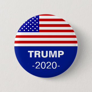 Chapa Redonda De 5 Cm American flag & editable Trump 2020