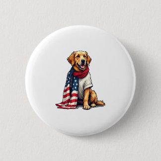 Chapa Redonda De 5 Cm American Flag Golden Retriever Engraved Dog Lover 