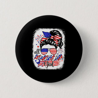 Chapa Redonda De 5 Cm American girl usa flag 4th july women kids patriot