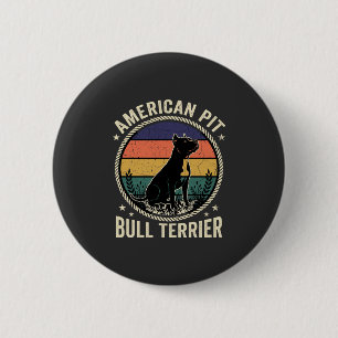 Chapa Redonda De 5 Cm American Pit Bull Terrier Perro Cuerda Atardecer V