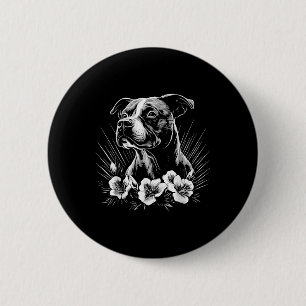 Chapa Redonda De 5 Cm American Staffordshire Terrier Dog Lover Retro Sty