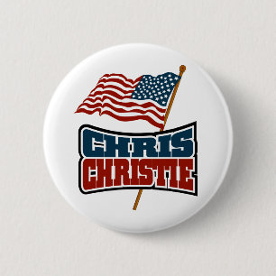 Chapa Redonda De 5 Cm Americano orgulloso de Chris Christie