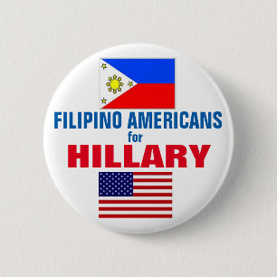 Chapa Redonda De 5 Cm Americanos filipinos para Hillary 2016