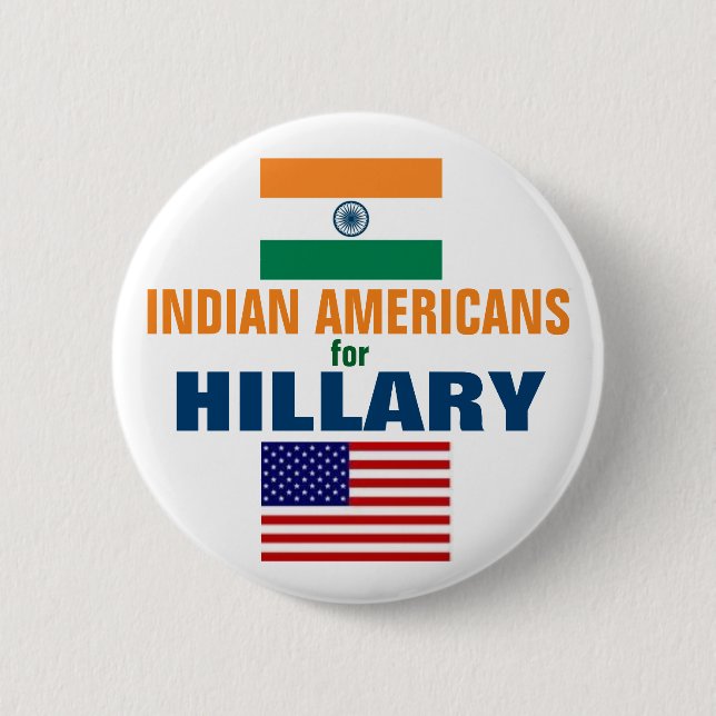 Chapa Redonda De 5 Cm Americanos indios para Hillary 2016 (Anverso)