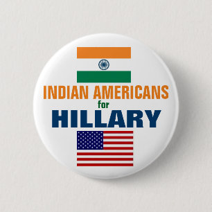 Chapa Redonda De 5 Cm Americanos indios para Hillary 2016