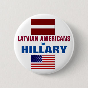 Chapa Redonda De 5 Cm Americanos letones para Hillary 2016