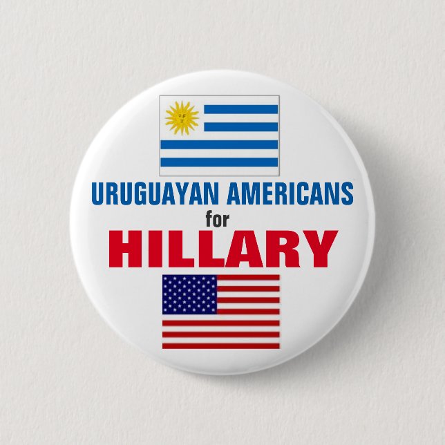 Chapa Redonda De 5 Cm Americanos uruguayos para Hillary 2016 (Anverso)