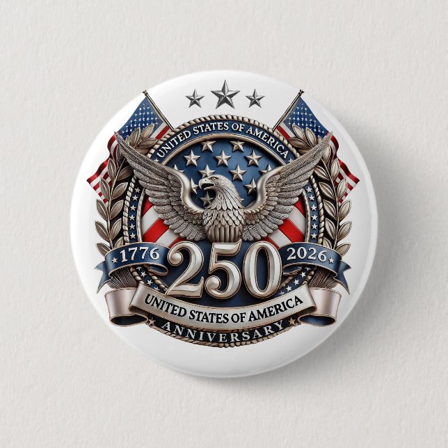 Chapa Redonda De 5 Cm America's 250 Anniversary    (Anverso)