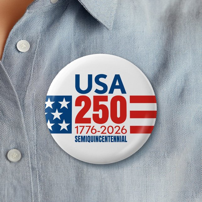 Chapa Redonda De 5 Cm America's 250th Birthday - Stars and Stripes (Celebrate America's 250th Birthday with a Collectible Button for the 2026 Festivities)