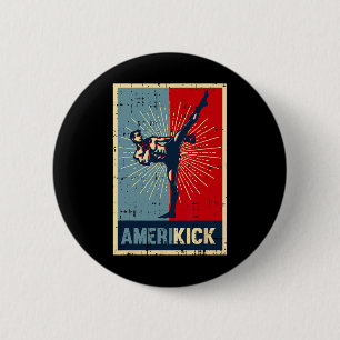 Chapa Redonda De 5 Cm Amerikick América Kickboxing 4 De Julio Increíble 