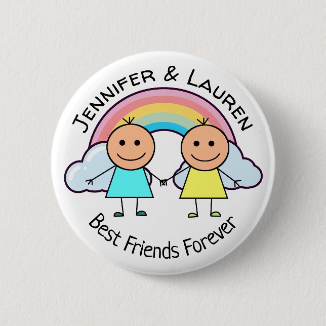 Chapa Redonda De 5 Cm Amigas inseparables personalizado (Anverso)