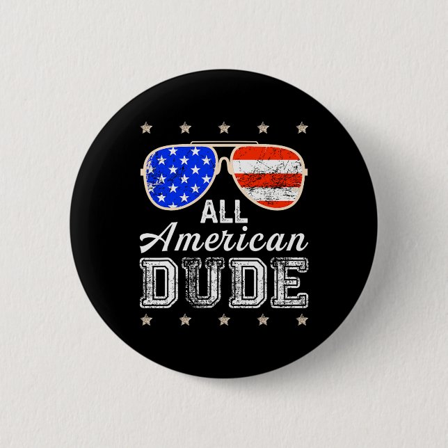 Chapa Redonda De 5 Cm Amigo Estadounidense 4 De Julio Familia Coincidien (Anverso)