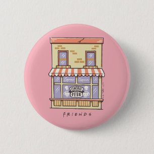 Chapa Redonda De 5 Cm AMIGOS™   Cafetería Central Personalizado Perk