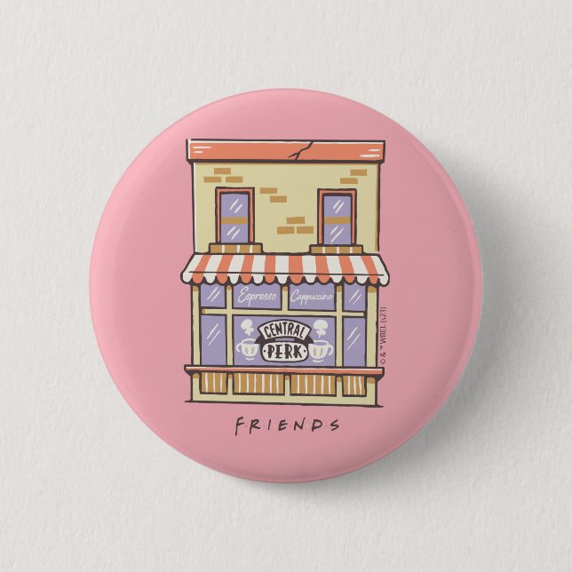 Chapa Redonda De 5 Cm AMIGOS™ | Cafetería Central Personalizado Perk (Anverso)