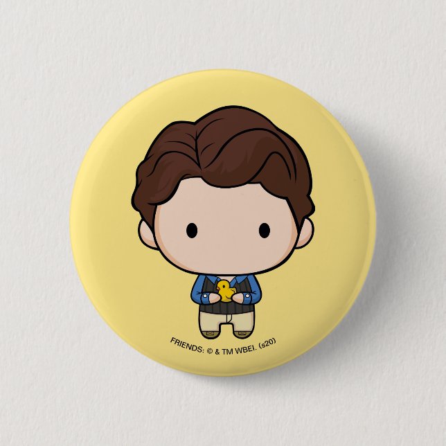 Chapa Redonda De 5 Cm AMIGOS™ | Chandler Chibi (Anverso)