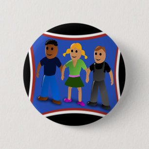 Chapa Redonda De 5 Cm Amigos con las manos en la mano -