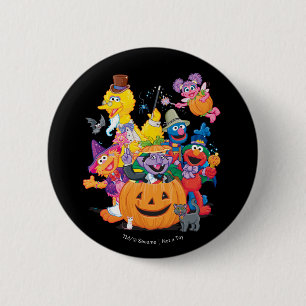 Chapa Redonda De 5 Cm Amigos de la Calle Sésamo Feliz Halloween
