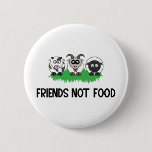 Chapa Redonda De 5 Cm Amigos, no comida, regalos para vegetarianos vegan