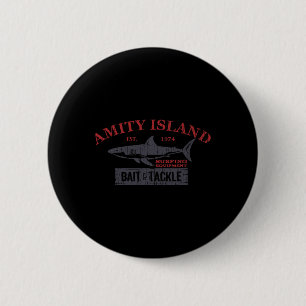 Chapa Redonda De 5 Cm Amity Island It And Tackle Retro Fishing 