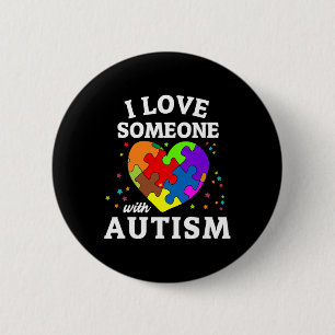 Chapa Redonda De 5 Cm Amo A Alguien Con Autismo