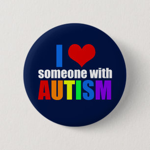 Chapa Redonda De 5 Cm Amo a alguien con autismo