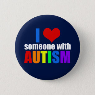 Chapa Redonda De 5 Cm Amo a alguien con autismo