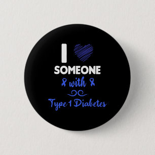Chapa Redonda De 5 Cm Amo A Alguien Con Diabetes Tipo 1 Consciente De La