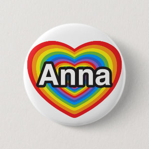 Chapa Redonda De 5 Cm Amo a Ana. Te amo Ana. Corazón