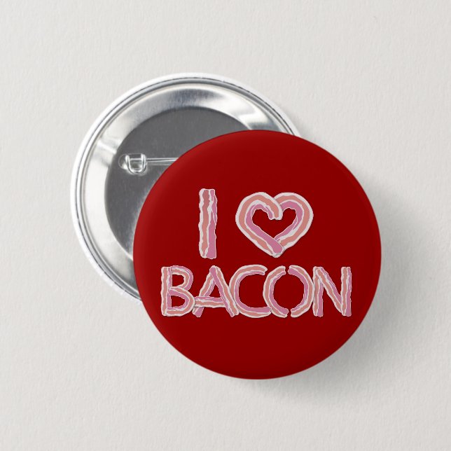 Chapa Redonda De 5 Cm Amo a Bacon (Anverso y reverso)