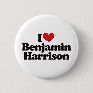 Chapa Redonda De 5 Cm Amo a Benjamin Harrison