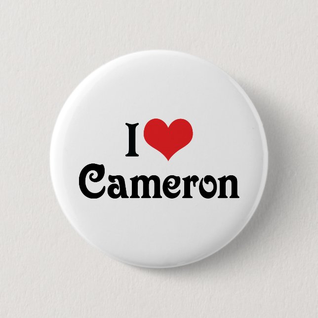 Chapa Redonda De 5 Cm Amo a Cameron (Anverso)