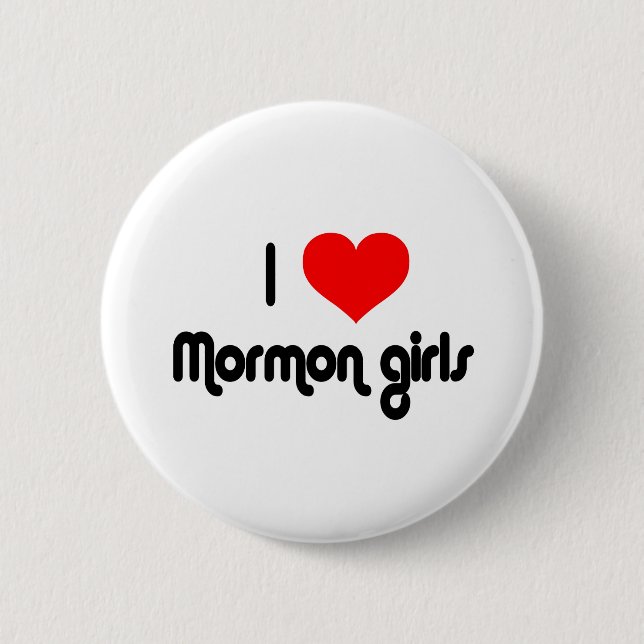 Chapa Redonda De 5 Cm Amo a chicas mormones (Anverso)