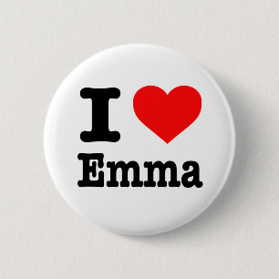 CHAPA REDONDA DE 5 CM "AMO A EMMA"