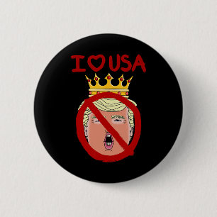 Chapa Redonda De 5 Cm Amo a Estados Unidos Anti Trump