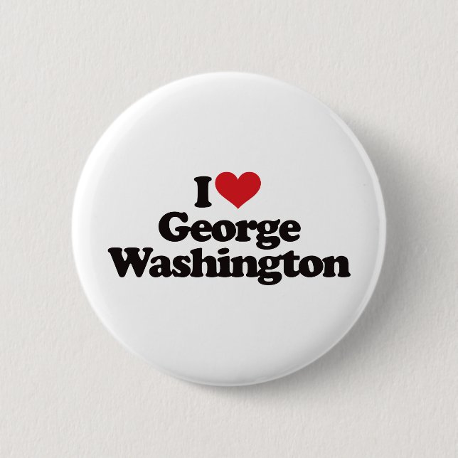 Chapa Redonda De 5 Cm Amo a George Washington (Anverso)