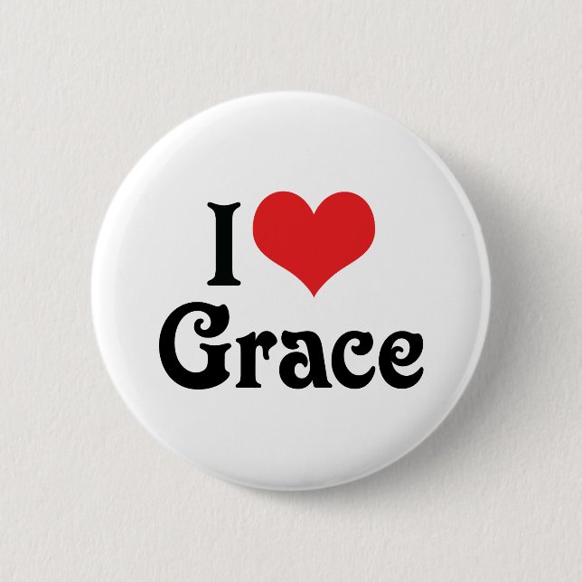 Chapa Redonda De 5 Cm Amo a Grace (Anverso)