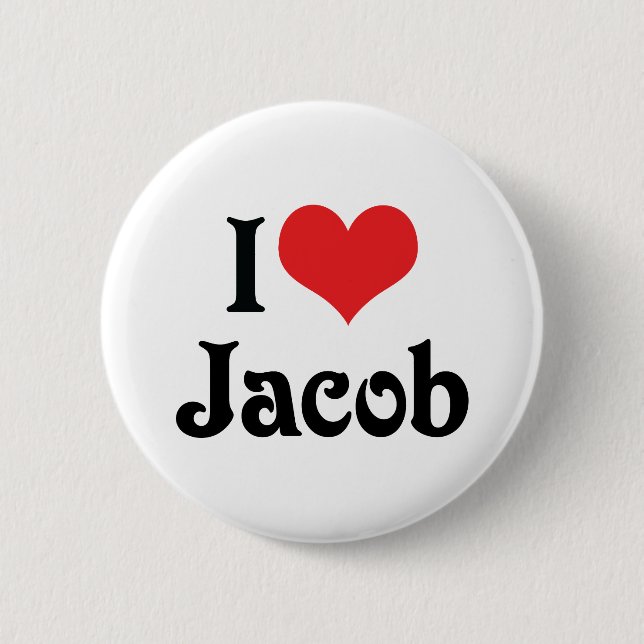 Chapa Redonda De 5 Cm Amo a Jacob (Anverso)