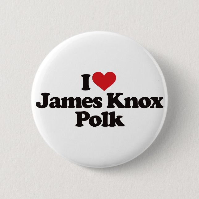 Chapa Redonda De 5 Cm Amo a James Knox Polk (Anverso)