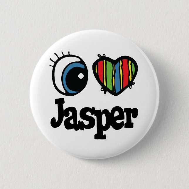 Chapa Redonda De 5 Cm Amo a Jasper (Anverso)